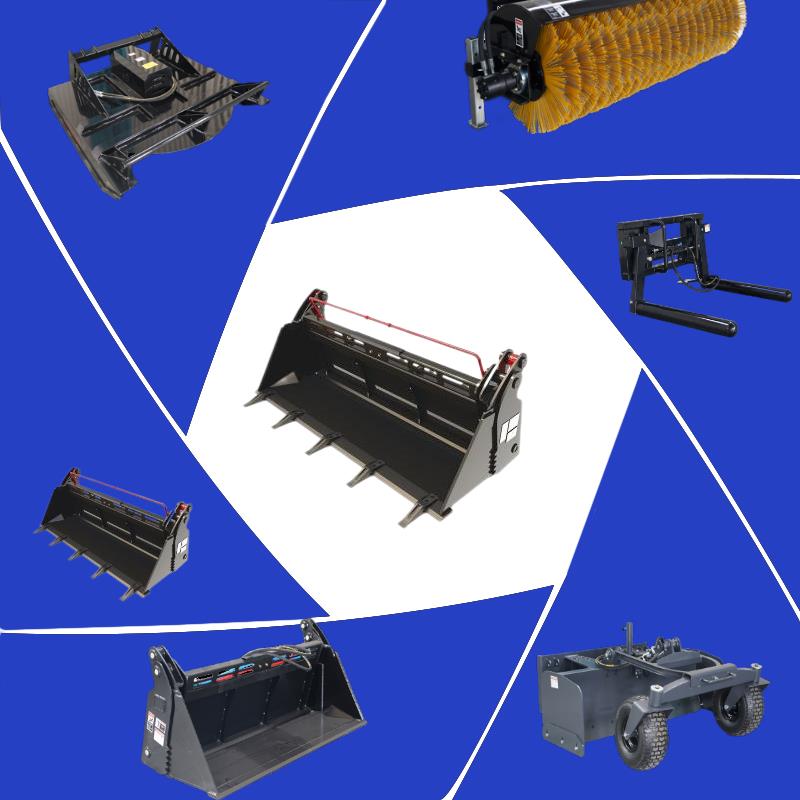 4-in-1-Löffel mit hydraulischer Neigung: Ein unverzichtbares Kompaktlader-Anbaugerät