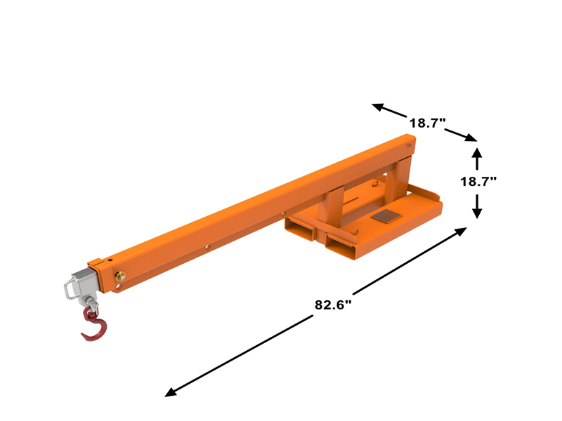 Lange Verlängerung mit festem 2,5-Tonnen-Ausleger für Gabelstapler